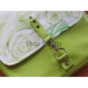 Crossbody A4  ,, zelené růže " KD16