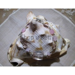 Náramek růžový  d. 20,5 cm N441